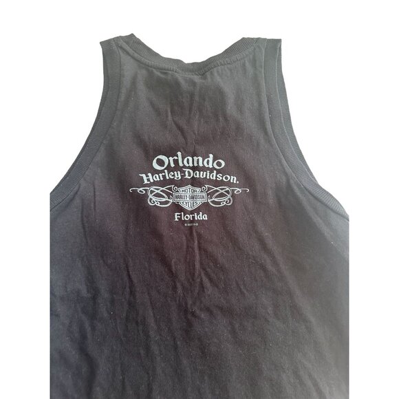 HARLEY DAVIDSON Women’s Orlando Silver Black Metallic Tank Top Size L - Picture 8 of 8